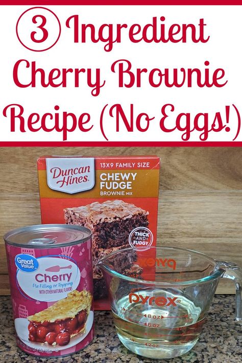 Betty Crocker 3 Ingredient Chocolate Cherry Dump Cake, Brownies And Cherry Pie Filling, Cherry Pie Brownies, Chocolate Cherry Brownies Easy, Easy Cherry Desserts Quick, Quick Easy Brownies 3 Ingredients, Cherry Brownies From Box Recipes, Brownie Cherry Dessert, Brownie Mix And Cherry Pie Filling