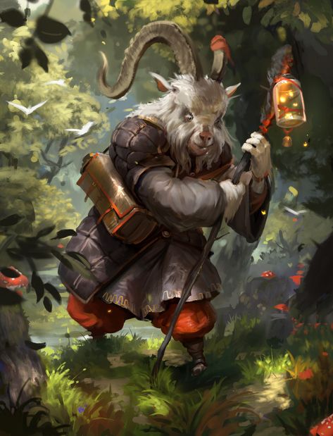 ArtStation - goat messenger, Alexander Puchkov Goat Man Art, Goat Men, Goat Man, Creature Fantasy, Heroic Fantasy, Fantasy Races, Dungeons And Dragons Characters, High Fantasy, Fantasy Rpg