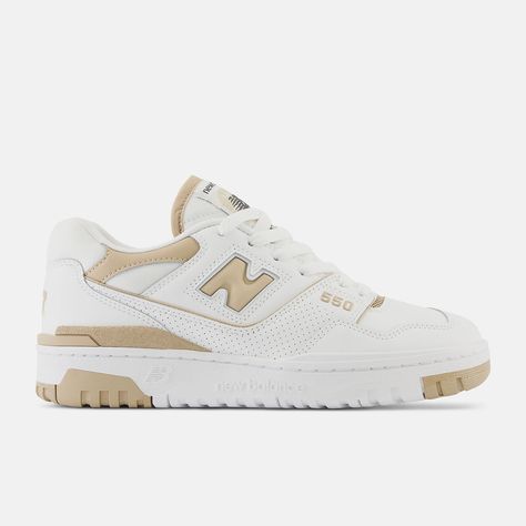 550, BBW550BT New Balance Shoes 550 Beige, Shoes To Ask For Your Birthday, New Balance Shoes Women, New Balance 550 White, Class Outfits, Basketball Courts, Balance 550, Hype Shoes, Coast To Coast