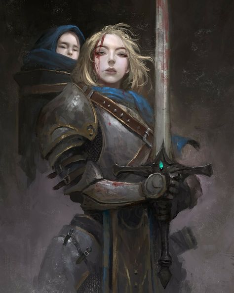 Woman In Armor, Illustration Fantasy, Heroic Fantasy, Dnd Art, Rpg Characters, Fantasy Armor, Fantasy Warrior, Fantasy Rpg, 판타지 아트