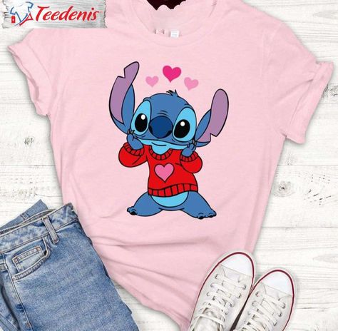 Stitch Valentines, Valentines Funny, Disney Presents, Disney Valentines, Funny Valentine, Trending Tshirts, Funny Shirt, Funny Shirts, Unisex T Shirt