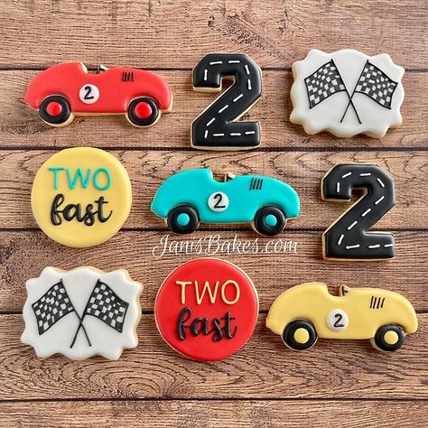 Birthday - Kids | janisbakes Car Cookies, 2nd Birthday Party For Boys, Twin Birthday Parties, Birthday Cookie, Car Birthday Theme, Second Birthday Ideas, Cars Theme Birthday Party, Race Car Birthday, Car Birthday