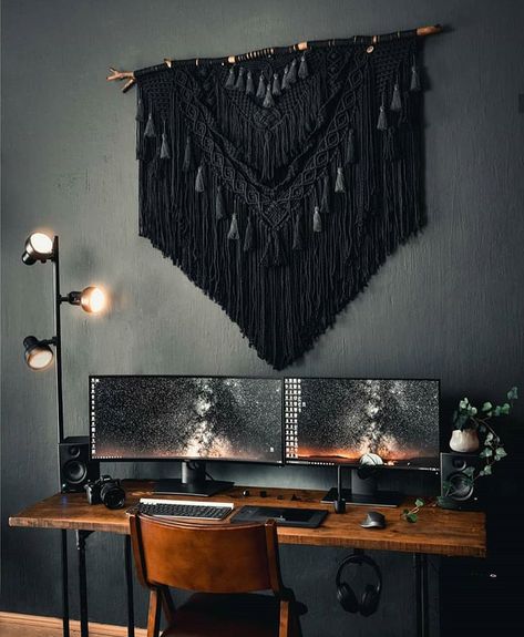 Black Macrame Wall Hanging, Boho Inspo, Macrame Ideas, Stay Inspired, Home Dress, Macrame Design, Stylish Home Decor, Wall Deco, Macrame Diy