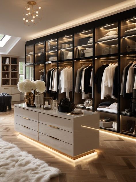 Kylie Jenner Walk In Closet, U Shaped Walk In Closet, Big Walk In Closet, Big Living Room Ideas, Dressing Room Closet, Dream Closet Design, Walk In Closet Design, Closet Design Layout, Interior Design Your Home