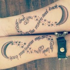 Mother Daughter Tattoos Ideas Mother Daughter Infinity Tattoos, To The Moon And Back Tattoo, Mommy Daughter Tattoos, Mother Son Tattoos, Mom Daughter Tattoos, Mother Tattoos, Tattoo For Son, Infinity Tattoos, Mother Daughter Tattoos