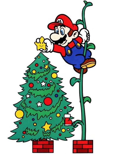 Super Mario Christmas Tree, Mario Christmas Tree, Super Mario Christmas, Mario Christmas, Geek Christmas, Idee Cricut, Christmas Tree Graphic, Kids Memories, Super Mario Brothers