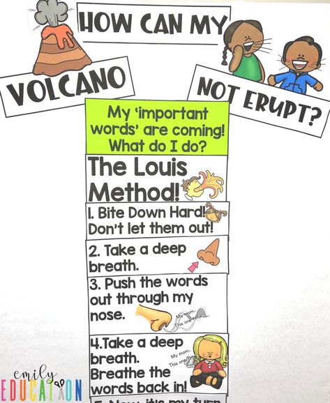 My Mouth Is A Volcano - Emily Education My Mouth Is A Volcano Activities Kindergarten, My Mouth Is A Volcano Anchor Chart, My Mouth Is A Volcano Activities Free, My Mouth Is A Volcano Activities, Volcano Activities, Infant Crafts, Interactive Anchor Charts, Book Lessons, Read Aloud Activities