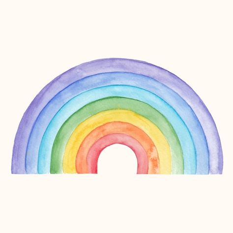 Disegno arcobaleno dell'acquerello | Premium Vector #Freepik #vector #acquerello #fumetto #arcobaleno #aquarelle Disney Stickers Printables, Unicorn Background, Rainbow Cartoon, Rainbow Water, Kids Playroom Decor, Rainbow Paint, Painted Rainbow, Rainbow Painting, Kids Watercolor