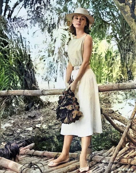 AUDREY HEPBURN Audrey Hepburn Diet, Hepburn Style Outfits, Audrey Hepburn Style Outfits, Audrey Hepburn Outfit, Aubrey Hepburn, Vintage Summer Outfits, Audrey Hepburn Style, Hepburn Style, Golden Age Of Hollywood