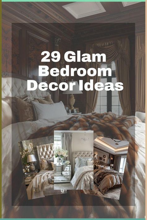 Hollywood Glamour Bedroom, Glam Decor Ideas, Modern Glam Bedroom, Diy Glam Decor, White And Silver Bedroom, Silver Bedroom Decor, Glam Bedroom Ideas, Luxury Bedroom Interior Design, Glam Bedroom Decor