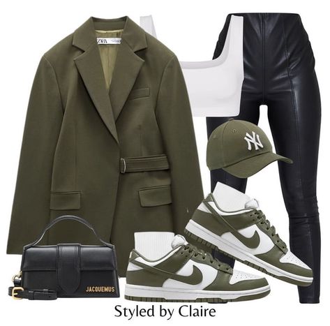 Jordan Low Outfit, Low Dunks Outfit, Winter Inspo Outfits, Olive Green Sneakers, Dunk Outfit, New Era Baseball Cap, Khakis Outfit, Dunks Outfit, Olive Clothing