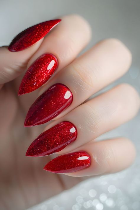 Spring Nail Designs Simple, Nail Ideas March, Simple Nails Spring, Long Nails Spring, Glossy Red Nails, Neutral Spring Nails, Spring Acrylic Nail Designs, Long Nails Red, Red Nails Inspiration