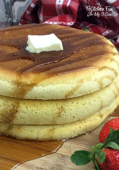 These Puffy Pancakes are made with egg whites to cook up tall and fluffy. Topped with syrup or whipped cream and fresh berries, they're the perfect breakfast any day of the week. Big Fluffy Pancakes, Keto Pancake Recipe, Puffy Pancakes, Breakfast Savory, Whipped Egg Whites, Strawberry Crunch Cake, Caramel Apple Dump Cake, Fluffy Pancake Recipe, Making Pancakes