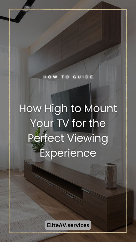 When it comes to creating the perfect home cinema or cosy living room setup, the placement of your television plays a crucial role. Too high or too low, and you could find yourself craning your neck or losing that immersive experience we all crave from our favourite films and shows. But how do you strike the right balance? In “The Ultimate Guide: How High to Mount Your TV for the Perfect Viewing Experience,” we’ll explore the key factors that contribute to optimal TV placement. 65” Tv Wall Mount, Tv Placement On Wall, Hanging Tv On Wall Living Rooms Height, Height Tv On Wall, Tv On Tall Wall High Ceilings, Tv Wall Mount Height, Tv Mounting Height, How High To Mount Tv Over Console, Tv Wall Height