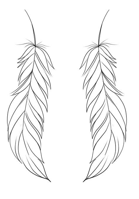 Feather Stencil Tattoo, Finger Feather Tattoo, Feather Zentangle, Tattoo Plume, Feathers Tattoo, Feather Sketch, Feather Clipart, Feather Outline, Feather Stencil