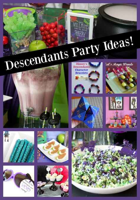 Descendants Diy Party Ideas, Descendants Snack Ideas, Descendants Dinner And A Movie, Descendants Party Favors Ideas, Descendants Pool Party Ideas, Descendants Movie Night Food, Descendants 3 Birthday Party, Descendants Birthday Party Food Ideas, Descendents Birthday Party Ideas