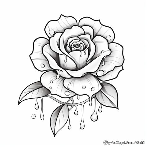 Flower Pictures To Color Free Printable, Rose Coloring Pages Free Printable, Abstract Flower Tattoos, Animal Stencil Art, Rose Coloring, Butterfly Tattoo Stencil, Hard Tattoos, Rose Coloring Pages, Pencil Drawings Of Flowers