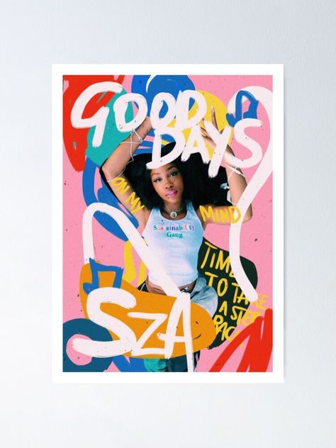 Sza Singer Aesthetic, Good Days Sza, Wall Posters Bedroom, Sza Poster, Sza Aesthetic, Sza Singer, Tattoos Infinity, Aesthetic Canvas, Tattoos Mandala