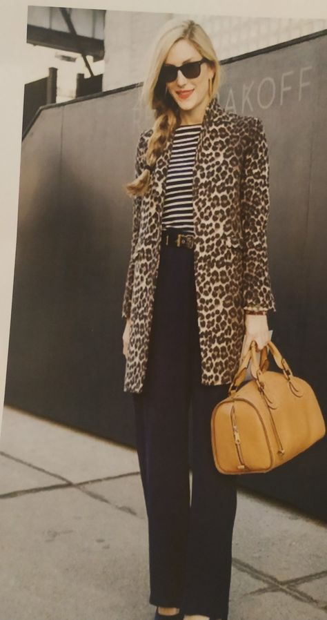 Leopard Print Sweater Outfit Work, Leopard Print Duster Outfit, Leopard Blazer Outfit, Leopard Print Coat Outfit, Leopard Print Outfits, Leopard Outfits, Animal Print Outfits, Blazer Outfit, Mode Vintage