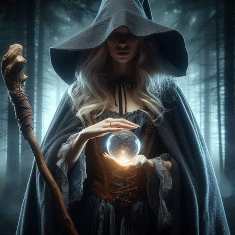 Woman With Crystal Ball, Witch Crystal Ball, Witch Pictures, Artsy Photography, Special Pictures, Witchy Woman, Reference Photos, Art Reference Photos, Crystal Ball