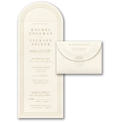 Arched Lined Border in Ecru Seal 'n Send Wedding Invitation Icon Paper Things, Budget Friendly Wedding, Printing Wedding Invitations, Online Fonts, Rsvp Postcard, Lettering Styles, Curved Lines, Wedding Invitation Sets, Wedding Paper