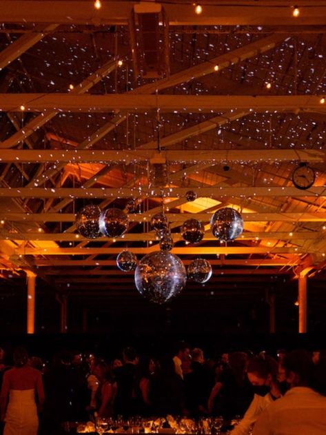 new years eve wedding. winter wedding lighting. wedding reception ideas. dance floor. wedding reception decor. new years eve party. disco ball decor. Over Dance Floor Decor, Wedding Reception Dancing Aesthetic, Dance Floor Decorations Parties, Disco Balls Dance Floor, Wedding After Party Dance Floor, Disco Ball Wedding Decor Dance Floors, Wedding Party Lights, New Years Eve Wedding Ideas Decorations, Winter Wedding Dance Floor