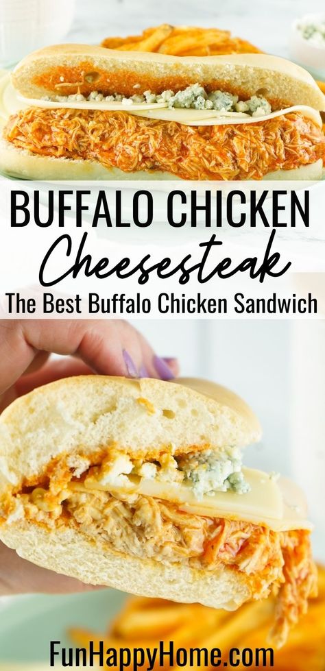 Buffalo Chicken Sandwich Crockpot, Buffalo Chicken Cheesesteak, Buffalo Chicken Sandwich, Chicken Cheesesteak, Cheesesteak Sandwich, Food Franchise, Best Sandwiches, 2023 Recipes, Happy Eating