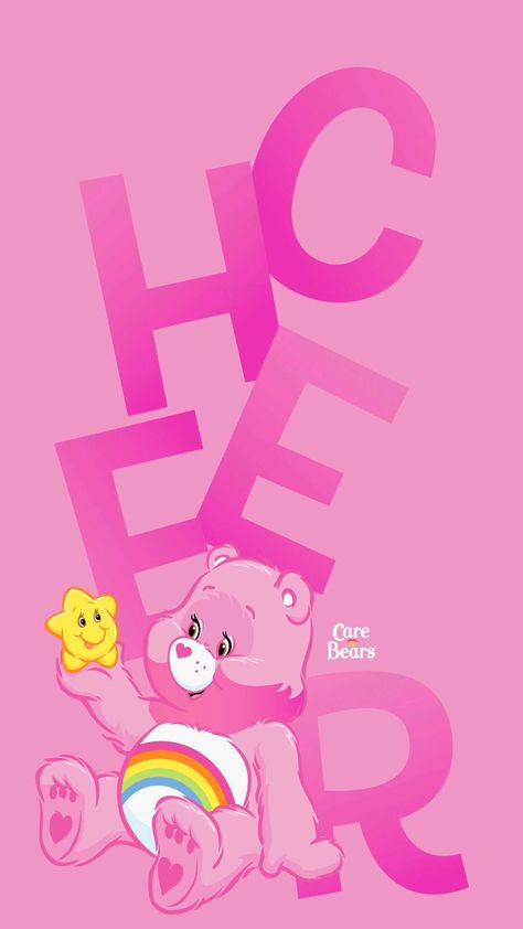 Cheer Bear Aesthetic, Kawaii Bear Wallpaper, Care Bears Wallpaper, Bears Cartoon, Bears Wallpaper, Bear Aesthetic, Bear Kawaii, Care Bears Vintage, Care Bear Party