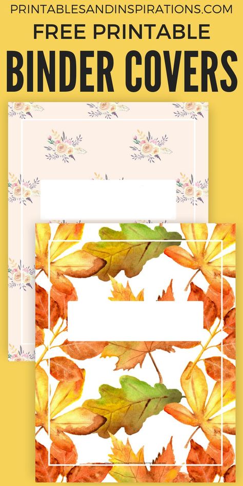 Free Printable Binder Cover Template for US Letter Size! #freeprintable Homeschool Binder Cover, October Bullet Journal Cover Ideas, October Bullet Journal Cover, Binder Covers Free, College Printables, Journal Cover Ideas, October Bullet Journal, Binder Cover Templates, Indesign Tutorials