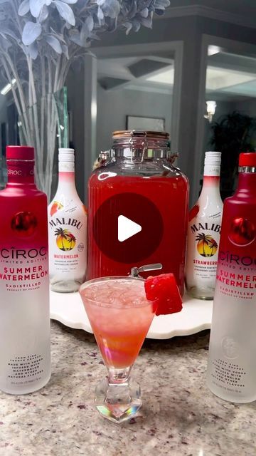 Drinks Coquetéis🍹 on Instagram: "Recipe⤵️ Summer Time Sipping Watermelon Ciroc Refresher .  .  ✨Recipe⤵️ 2 bottles of Ciroc Watermelon 🍉 @ciroc @diddy 1 bottle Malibu Watermelon 🍉 @malibu_rum 1 bottle Malibu Strawberry 🍓 @maliburumus 2 bottles Watermelon 🍉 Tropicana Juice @tropicana_juices 8 oz Lime Juice Strawberry 🍓 Purée Watermelon Cocktail Mix . . . . . . . #reels #rumcocktails #rum #cocktails #recipes #starbucks #cocktailrecipes #igmoms #bestcocktails #summercocktails #cocktailsforyou #tikicocktails #londoncocktails #signaturecocktails #cocktailsathome #recipes #vodka #ciroc #cirocvodka #diddy #champagne #cocktails #cocktail #cocktailswithchelsea #cocktailathome #cocktailsofinstagram #peach #peaches🍑 #momlife #momsofinstagram #frozendrinks #hangoverclub" Watermelon Ciroc Mixed Drinks, Ciroc Watermelon Recipes, Watermelon Vodka Mixed Drinks, Rum Cocktails Recipes, Tropicana Juice, Strawberry Purée, Vodka Mixed Drinks, Ciroc Vodka, Watermelon Cocktail