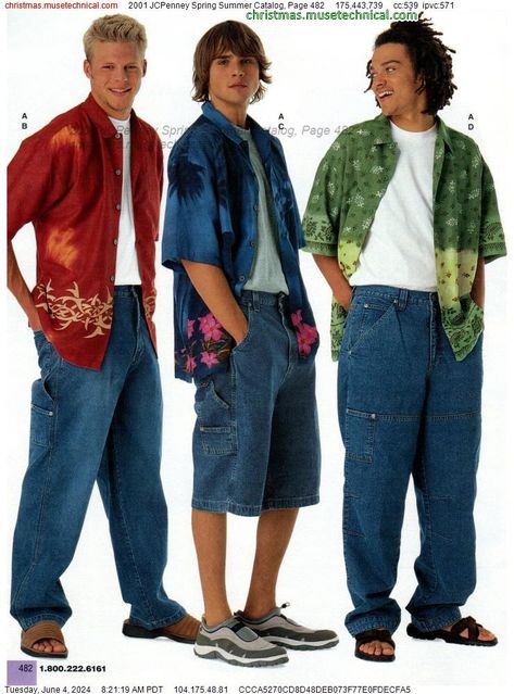 2001 JCPenney Spring Summer Catalog, Page 482 - Catalogs & Wishbooks Early 2000s Fashion Men, Summer Boy Outfits, Elijah Core, Decade Outfits, 2000s Inspired Outfits, Cloth Reference, 2001 Fashion, 90s Early 2000s Fashion, 2004 Fashion