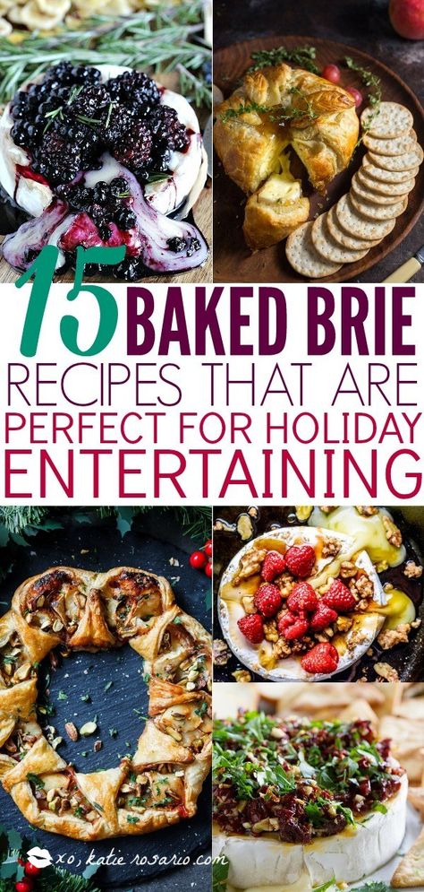 15 Holiday Baked Brie Recipes For Easy Entertaining - XO, Katie Rosario Uncommon Kitchen, Holiday Baked Brie, Pecan Pumpkin Butter, Holiday Party Snacks, Brie Cheese Recipes, Pecan Baked Brie, Baked Brie Recipes, Brie Appetizer, Roasted Figs