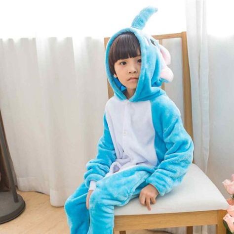 Sky-Blue-White Dumbo Elephant Onesie Pajamas Animal Kigurumi For Kids Boys Footed Pajamas, Dumbo Elephant, Elephant Onesie, Pajamas For Kids, Animal Onesie, Animal Pajamas, Girls Flannel, Kids Onesies, Unisex Pajamas