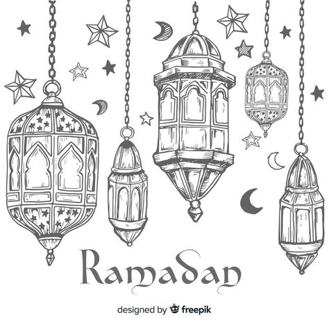 Ramadan Free Vector Ramadan Drawing Ideas, Lantern Drawing Ideas, Fanos Ramadan, Ramadan Drawing, Ideas For Bullet Journal, Lantern Drawing, Ramadan Cards, About Ramadan, Seni Pastel