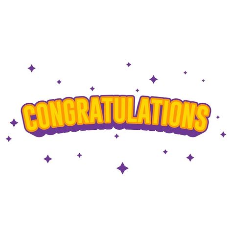 Vector yellow and purple lettering with ... | Premium Vector #Freepik #vector #congratulations-text #win #congratulations #certificate Congratulations Certificate, Thank You Quotes, Yellow And Purple, Iconic Photos, Vector Photo, Premium Vector, Graphic Resources, Beautiful Design, Vector Images