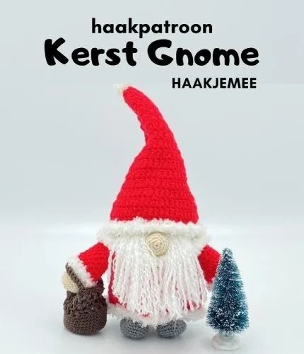 Haakpatroon Kerst Gnome • Haakinformatie Crochet Amigurumi, Tree Decorations, Amigurumi, Christmas Decorations, Internet, Things To Sell, Crochet, Van, Christmas