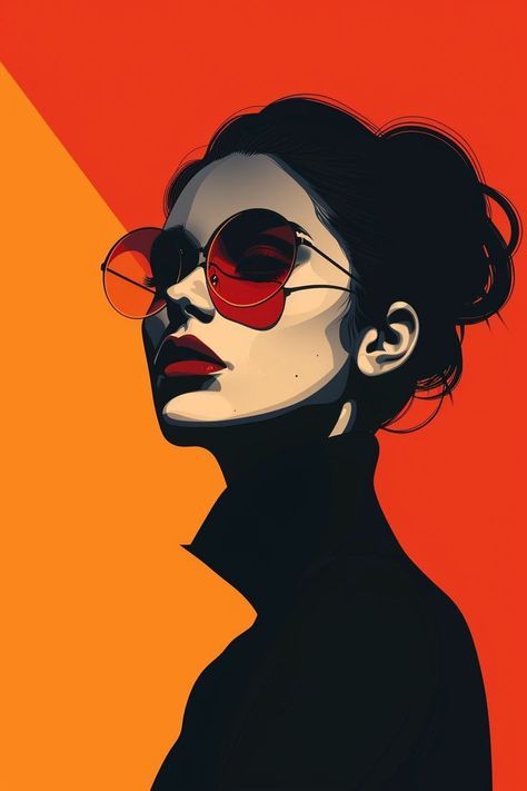 Female Graphic Design, Woman Wearing Sunglasses, Illustration Art Digital, Draw Realistic, Pop Art Illustration, Wearing Sunglasses, Denzel Washington, Girly Art Illustrations, Digital Portrait