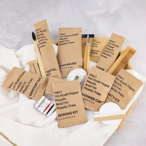 Plastic Free! Oem Hotel Toiletries Kit Custom Luxury Eco Friendly Kraft Paper Disposable Hotel Dry Amenities Set - Buy Hotel Amenities,Hotel Dry Amenities Accessories,Eco Friendly Kraft Paper Hotel Amenities Product on Alibaba.com Hotel Amenities Packaging, Pod Hotels, Hotel Toiletries, Amenity Kits, Luxury Hospitality, Rough Luxe, Vintage Hotel, Eco Resort, Bamboo Products