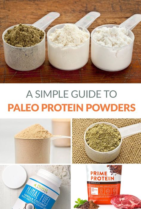 A Simple Guide To Paleo Protein Powders #protein #paleo #proteinpowders #paleofoods #nutrition #glutenfree #dairyfree #grainfree Protein Powder Pancakes, Paleo Protein Powder, Paleo Protein, Hemp Protein, Protein Powder Recipes, Protein Powders, Paleo Lunch, Whey Protein Powder, Protein Diets