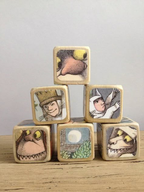 Where the Wild Things Are Blocks Wild Things Nursery, Pyrography Ideas, Natural Wood Toys, Traditional Nursery, Dollhouse Nursery, Goldilocks And The Three Bears, Recycled Books, 3 Bears, Three Bears