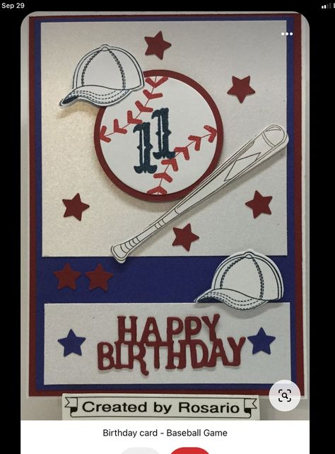 Diy Baseball Birthday Cards, Stampin Up Baseball Cards, Baseball Birthday Cards Handmade, Diy Cards Birthday, Baseball Birthday Cards, Happy Birthday Baseball, Baseball Card Displays, Baseball Card Template, Graduation Card Boxes