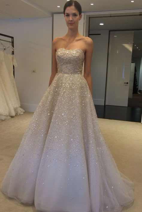 Sparkling Tulle Wedding Dress, White Shimmer Wedding Dress, Shimmer Wedding Gown, Shimmer Wedding Dress, Sparkling Wedding Dress, Wedding Dress Sparkle, Wedding Dresses Sparkly, Lazaro Wedding Dress, Princess Wedding Gown