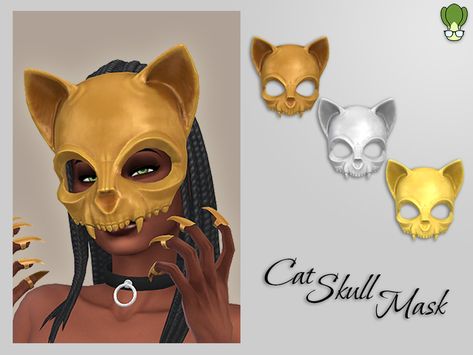 The Sims Resource - Cat Skull Mask Cat Skull Mask, Bunny Mask, Pin Search, Cat Skull, Sims 4 Dresses, Sims 4 Characters, Sims Four, Skull Mask, Cat Mask