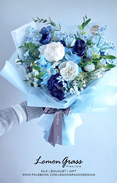 Wedding Flowers Blue, Silk Bouquet, Boquette Flowers, Blue Wedding Flowers, Hand Bouquet, Flowers Bouquet Gift, Bouquet Wrap, Diet Guide, Flower Packaging