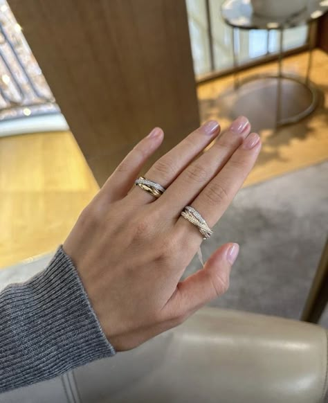 @tuffstuffru cartier trinity Cartier Trinity Ring Diamonds, Cartier Trinity Ring Stack, Cartier Ring Aesthetic, Cartier Love Ring Stack, Cartier Ring Stack, Cartier Wedding Rings, Cartier Trinity Ring, Cartier Love Ring, Trinity Ring