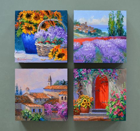 Fragrance of Provence | Mikki Senkarik Mikki Senkarik, Acrylic Painting Ideas, Small Canvas Paintings, Canvas For Beginners, Small Canvas Art, Lukisan Cat Air, Nature Art Painting, Diy Canvas Art Painting, Amazing Art Painting