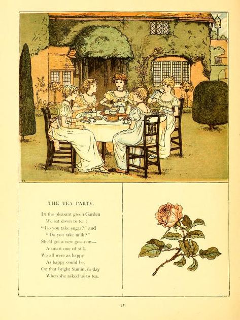 Victorian Tea Party, Era Victoria, Finanse Osobiste, Kate Greenaway, Girls Tea Party, Tea Party Invitations, Beautiful Pink Roses, Images Vintage, Photo Vintage