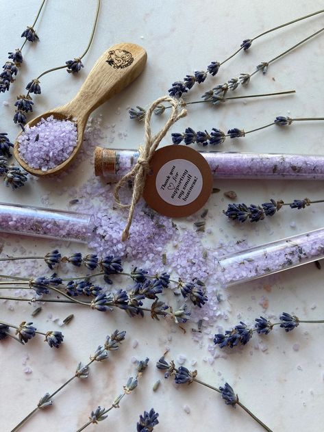 50pcs Lavender Bath Salt Test Tubes Bath Soak Tea Favors - Etsy Salt Favors, Lavender Favors, From My Shower To Yours, My Shower To Yours, Winter Favors, Personalized Thank You Gifts, Lavender Crafts, Tea Favors, Soap Wedding Favors