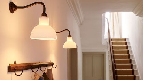 15 Hallway Lighting Ideas To Brighten Up a Home's Entrance | Homebuilding The World Is Your Oyster, Large Hallway, World Is Your Oyster, Corridor Lighting, Hall Lighting, Hallway Design, Long Hallway, Hall Interior, Dramatic Lighting