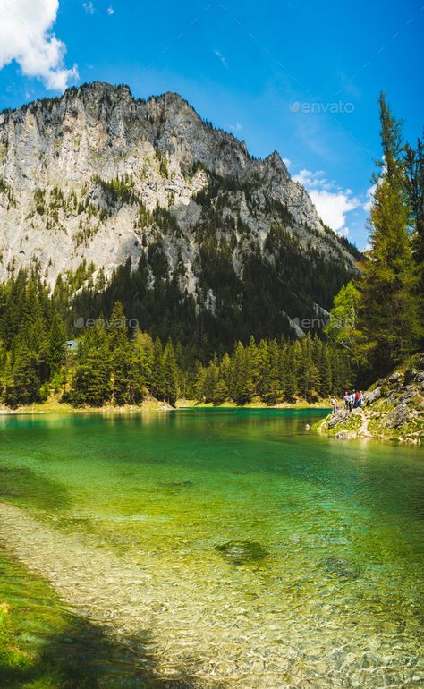 Green Lake Austria, Styria Austria, Sunny Summer Day, Green Lake, Lake Landscape, Place To Visit, Mountain Lake, Tourist Destinations, Summer Day